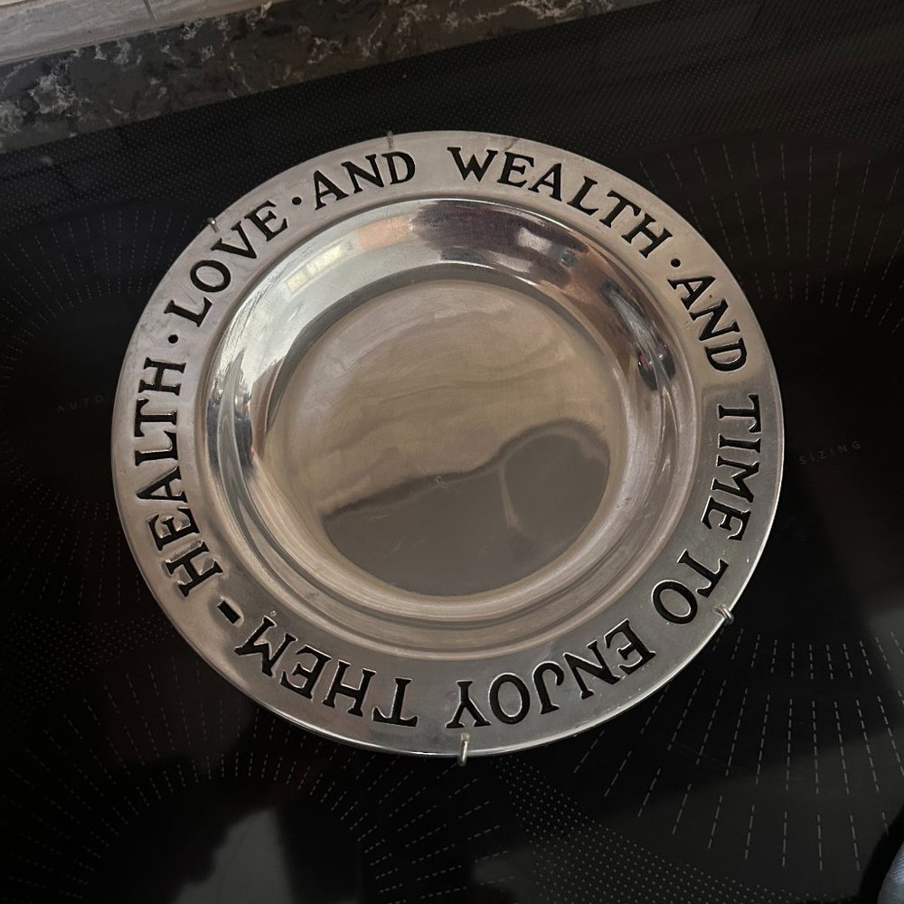 American Inspiration by Wilton Armetale Health Plate #601004 Made In USA, 9-1/4"